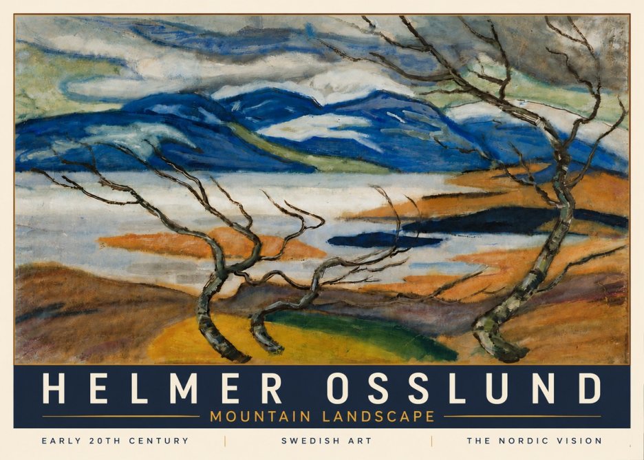 Helmer Osslund Mountain Landscape No6 - Affiche