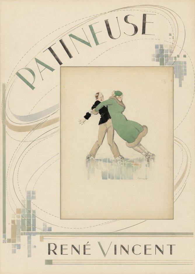 René Vincent Patineuse No6 - Affiche
