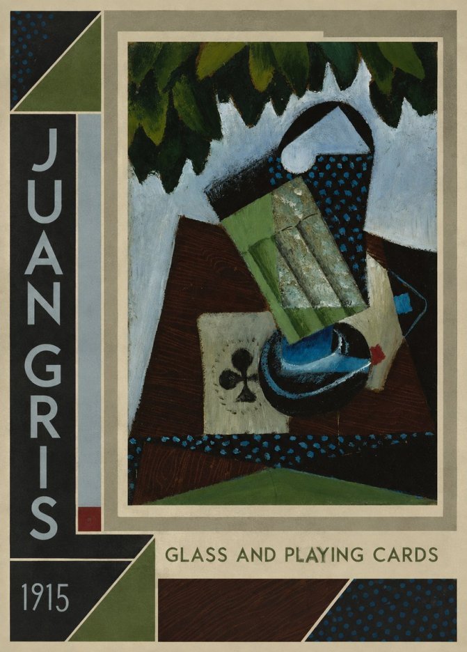 Juan Gris Glass and Playing Cards No2 - Affiche