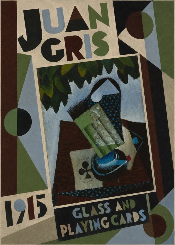 Juan Gris Glass and Playing Cards No4 - Affiche
