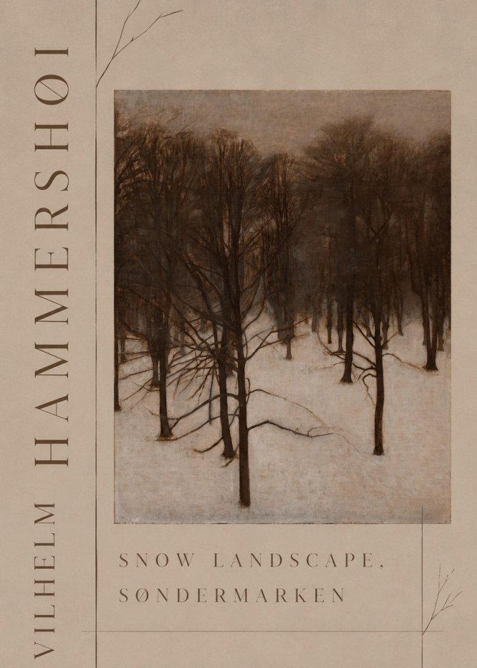 Vilhelm Hammershøi Snow Landscape, Søndermarken No3 - Affiche