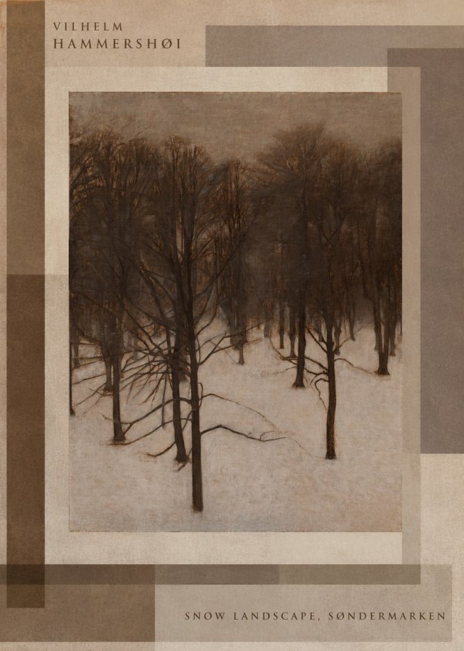 Vilhelm Hammershøi Snow Landscape, Søndermarken No6 - Affiche
