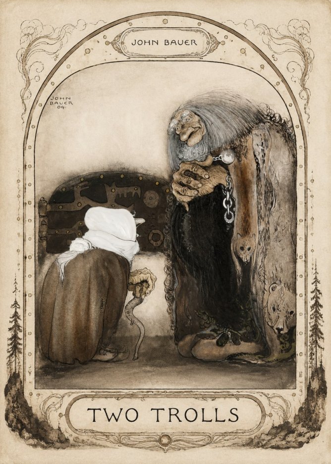 John Bauer Two Trolls No3 - Affiche