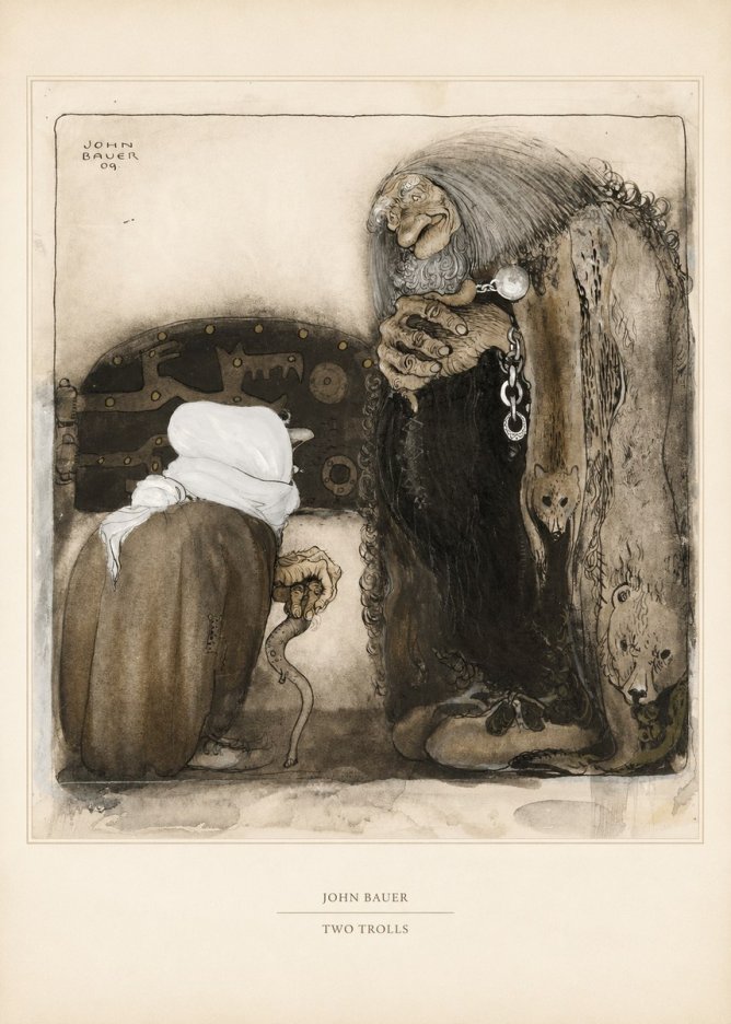 John Bauer Two Trolls No5 - Affiche