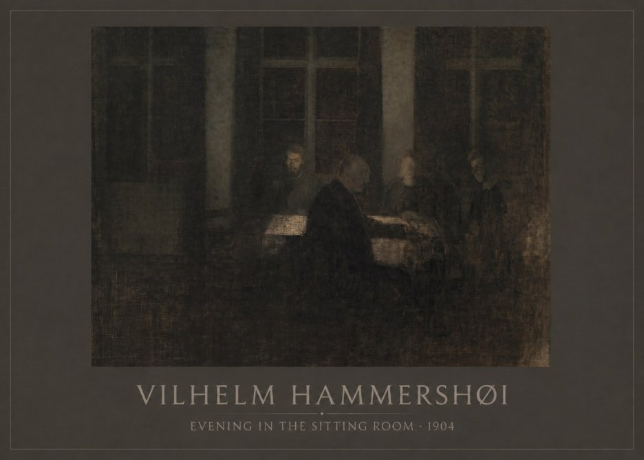 Vilhelm Hammershøi Evening in the Sitting Room No1 - Affiche
