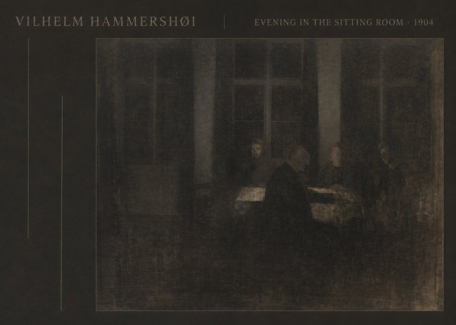 Vilhelm Hammershøi Evening in the Sitting Room No3 - Affiche