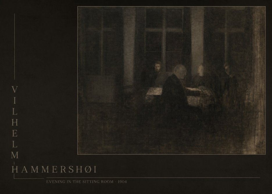 Vilhelm Hammershøi Evening in the Sitting Room No6 - Affiche