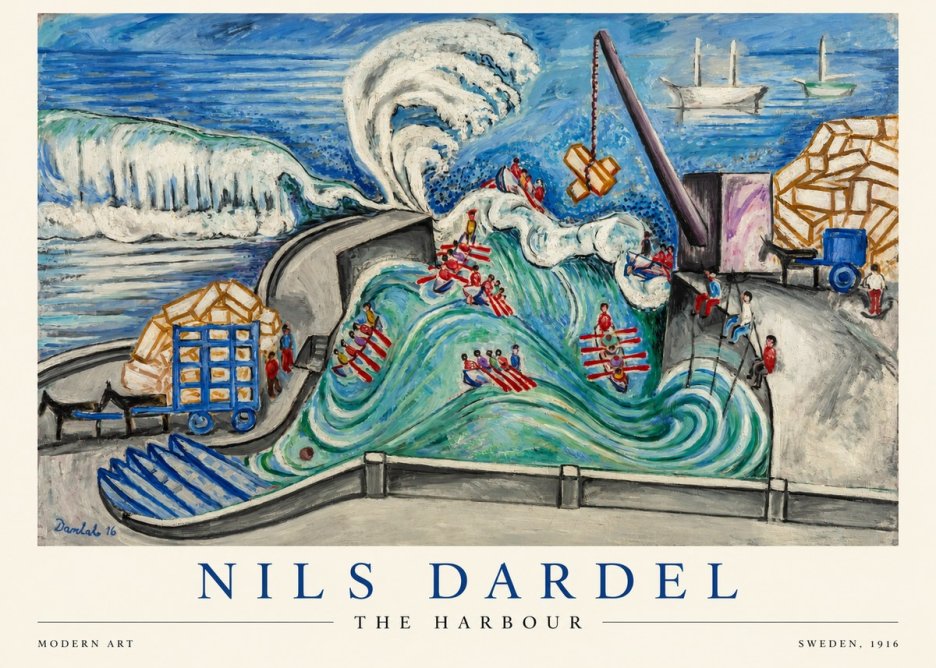 Nils Dardel The Harbour No1 - Affiche