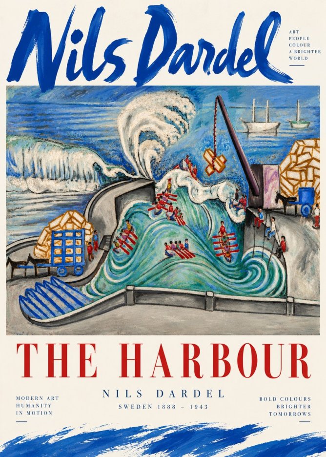 Nils Dardel The Harbour No6 - Affiche