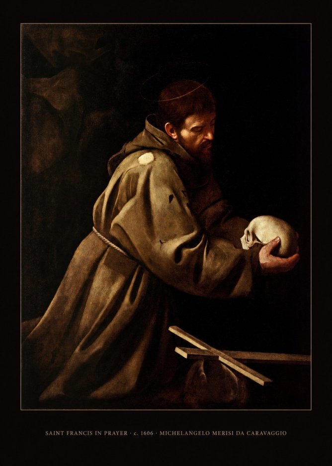 Michelangelo Merisi da Caravaggio Saint Francis in Prayer II No5 - Affiche