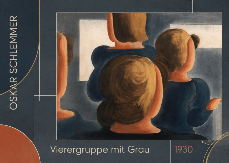 Oskar Schlemmer Vierergruppe Mit Grau No5 - Affiche