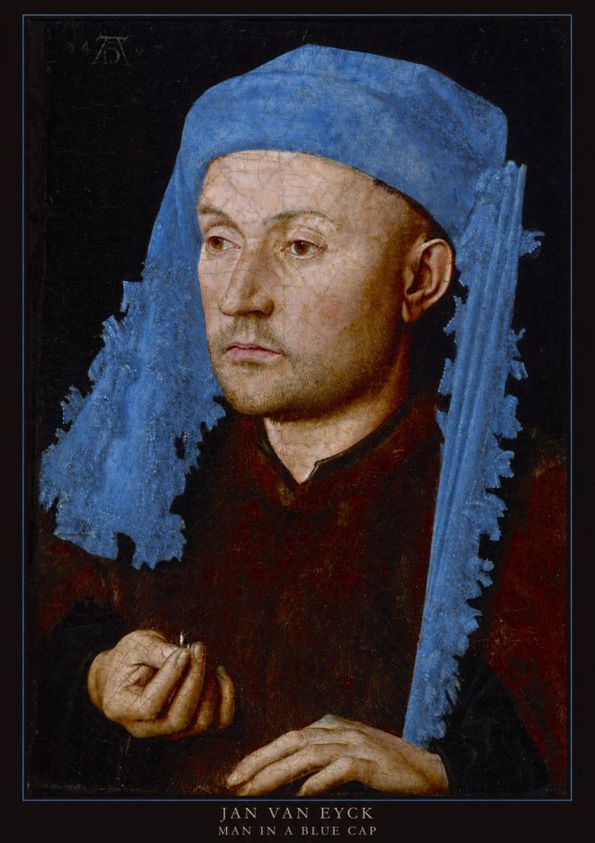 Jan van Eyck Man in a Blue Cap I No5 - Affiche