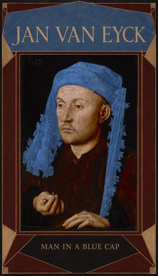 Jan van Eyck Man in a Blue Cap I No6 - Affiche