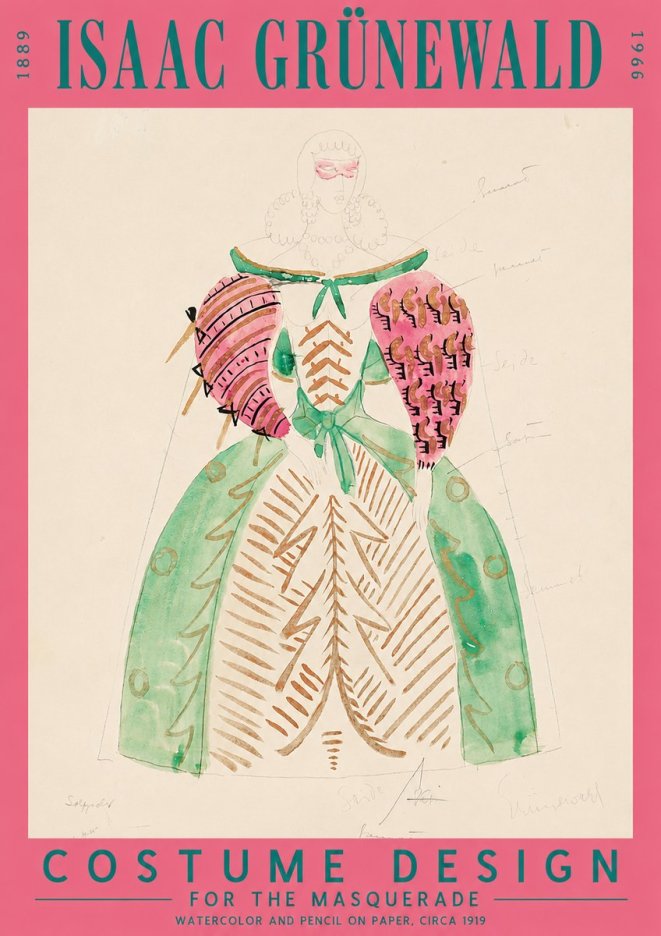 Isaac Grünewald Costume Design for the Masquerade No2 - Affiche