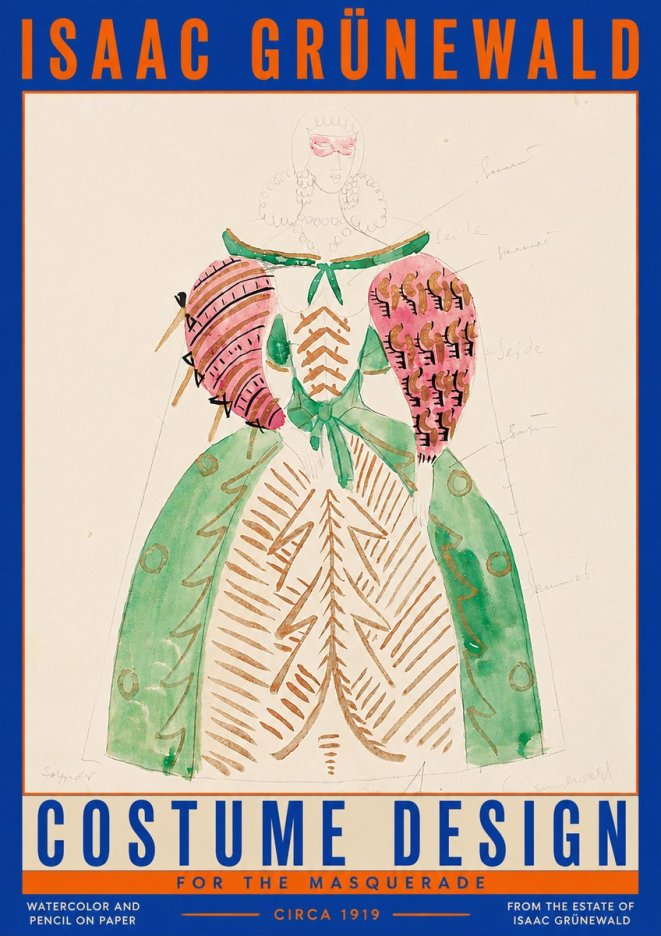 Isaac Grünewald Costume Design for the Masquerade No3 - Affiche