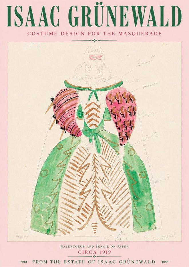 Isaac Grünewald Costume Design for the Masquerade No4 - Affiche