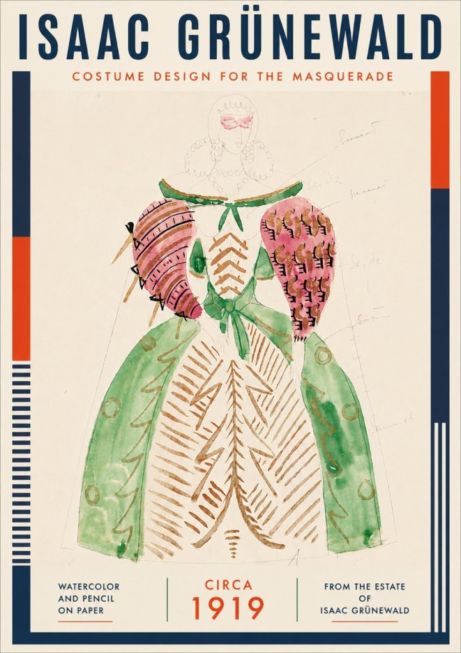 Isaac Grünewald Costume Design for the Masquerade No5 - Affiche