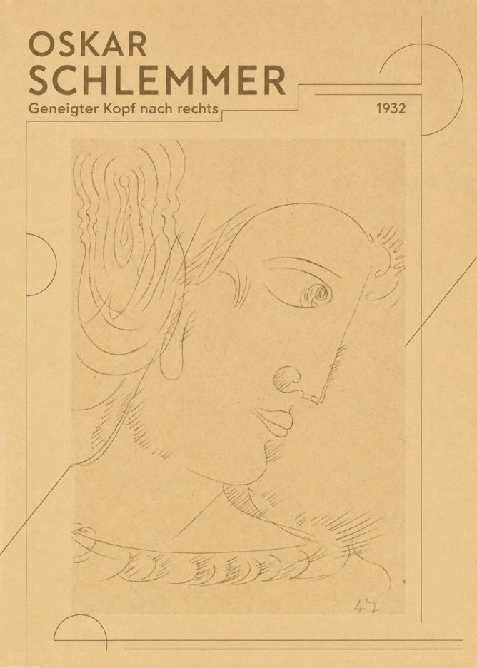 Oskar Schlemmer Geneigter Kopf Nach Rechts No3 - Affiche