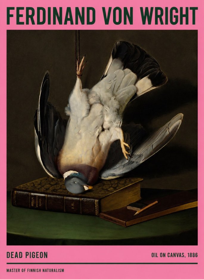 Ferdinand von Wright Dead Pigeon No2 - Affiche