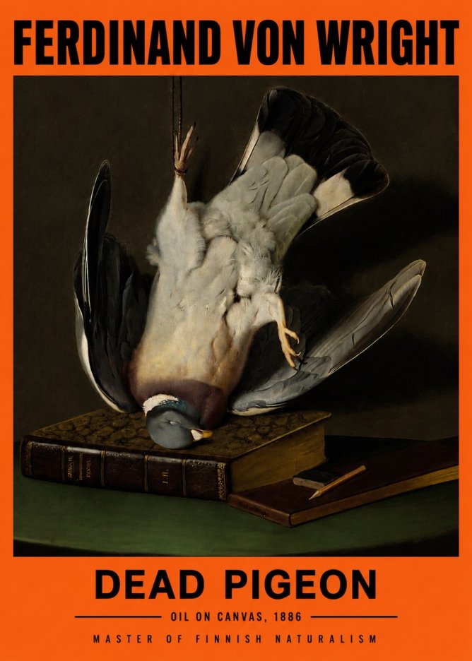 Ferdinand von Wright Dead Pigeon No3 - Affiche
