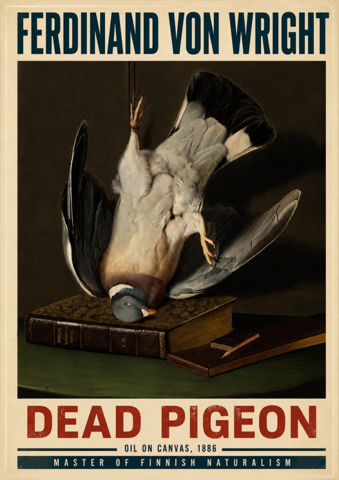 Ferdinand von Wright Dead Pigeon No6 - Affiche