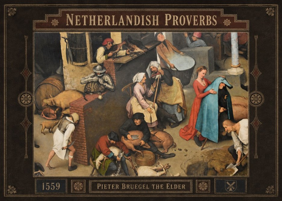 Pieter Bruegel Netherlandish Proverbs VIII No3 - Affiche