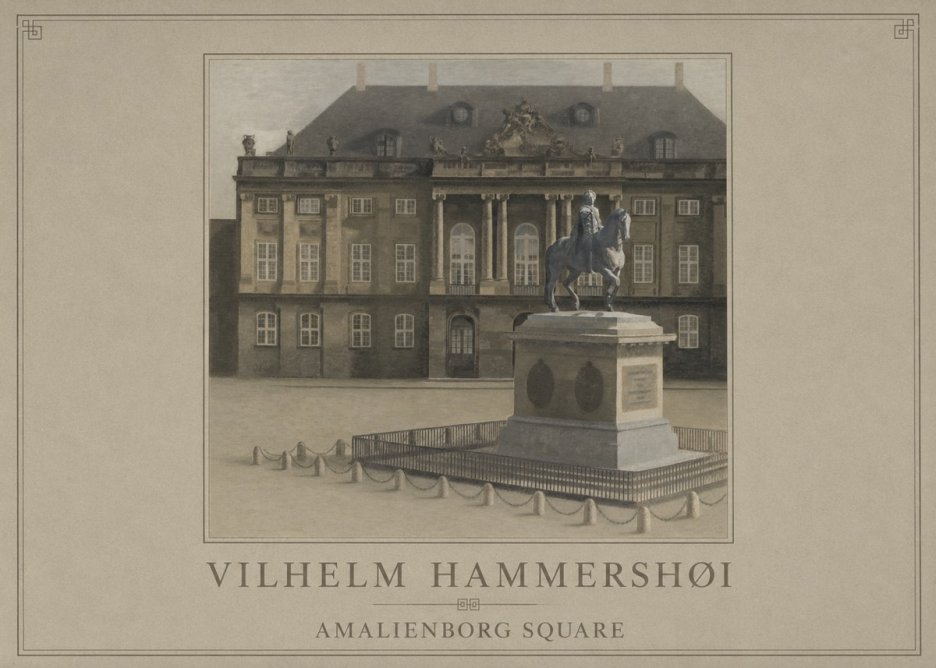Vilhelm Hammershøi Amalienborg Square II No1 - Affiche