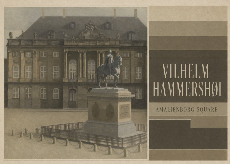 Vilhelm Hammershøi Amalienborg Square II No4 - Affiche