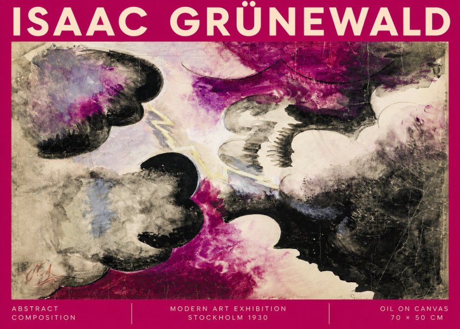 Isaac Grünewald Abstract Composition No2 - Affiche