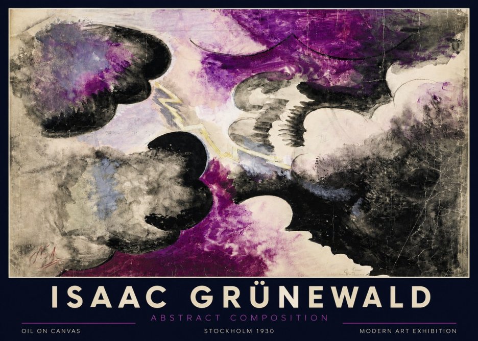 Isaac Grünewald Abstract Composition No3 - Affiche