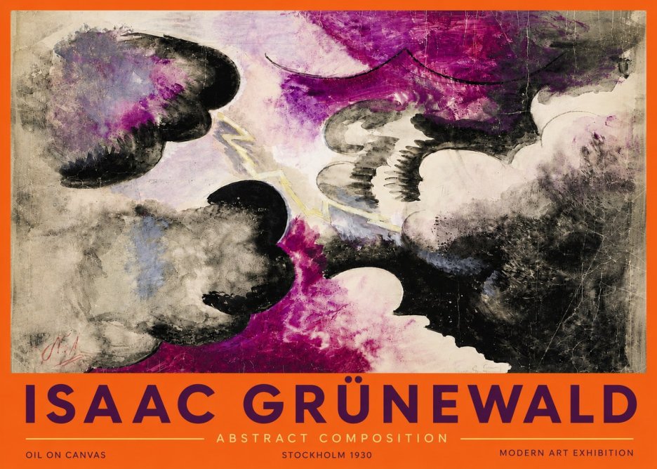 Isaac Grünewald Abstract Composition No4 - Affiche