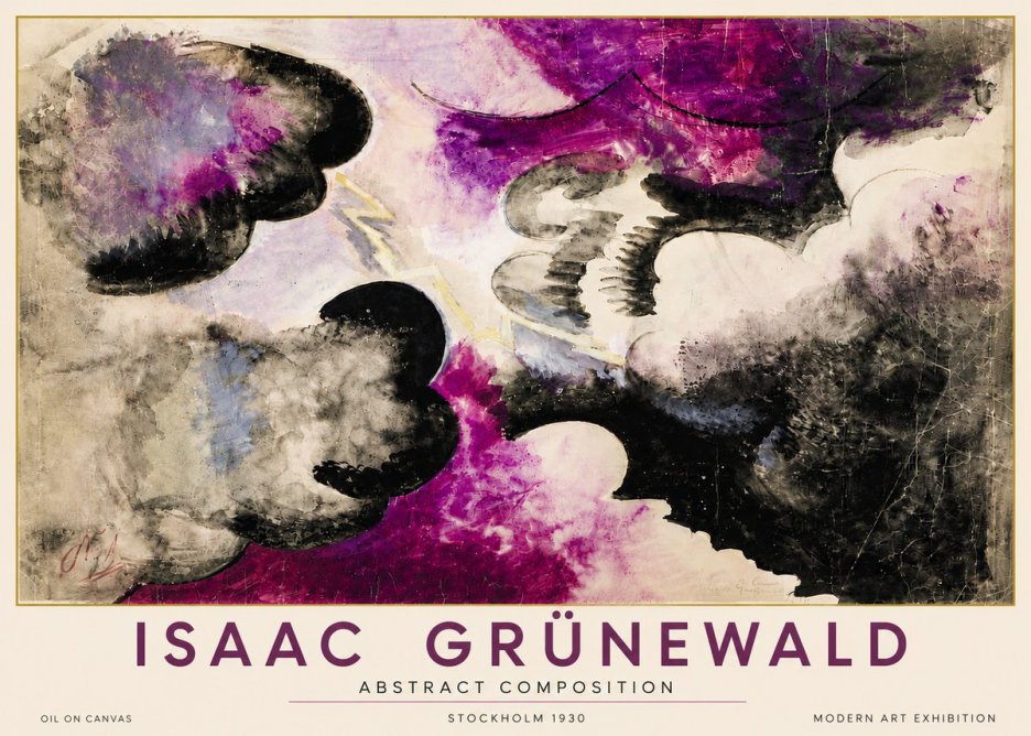 Isaac Grünewald Abstract Composition No6 - Affiche