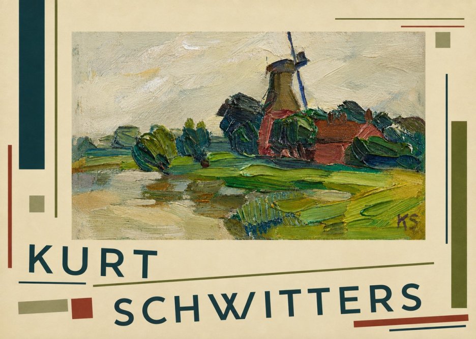 Kurt Schwitters Landscape with Windmill No3 - Affiche