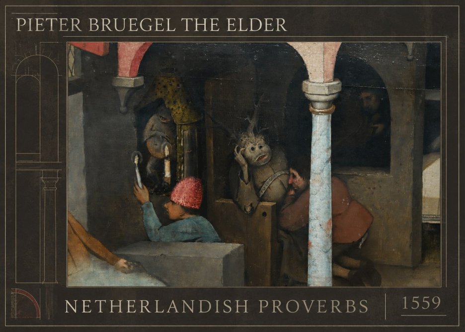 Pieter Bruegel Netherlandish Proverbs IX No1 - Affiche