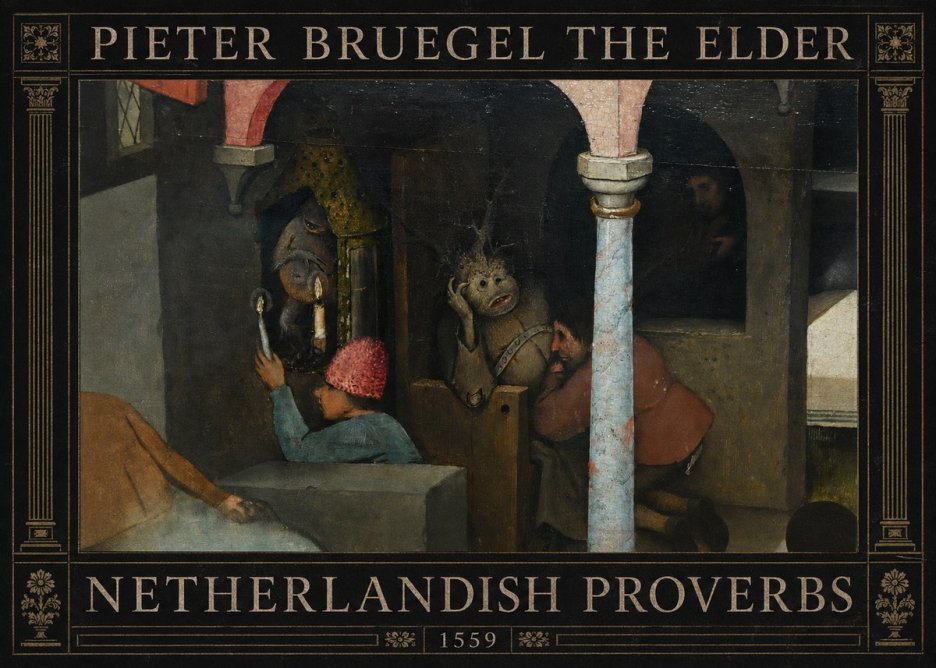 Pieter Bruegel Netherlandish Proverbs IX No4 - Affiche