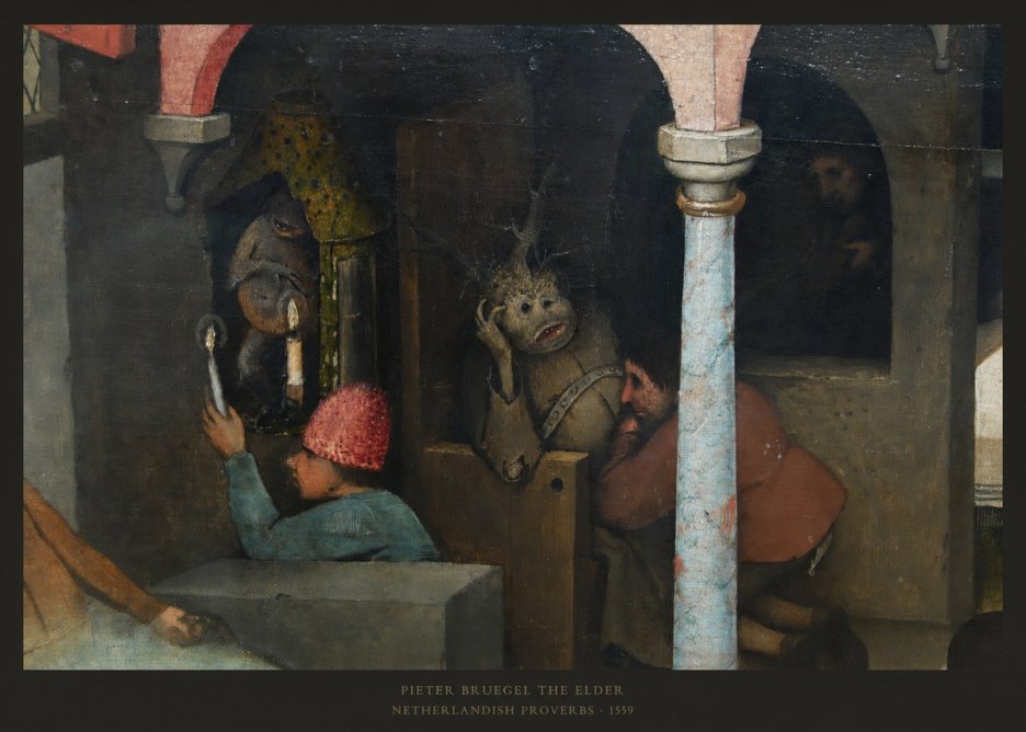 Pieter Bruegel Netherlandish Proverbs IX No6 - Affiche