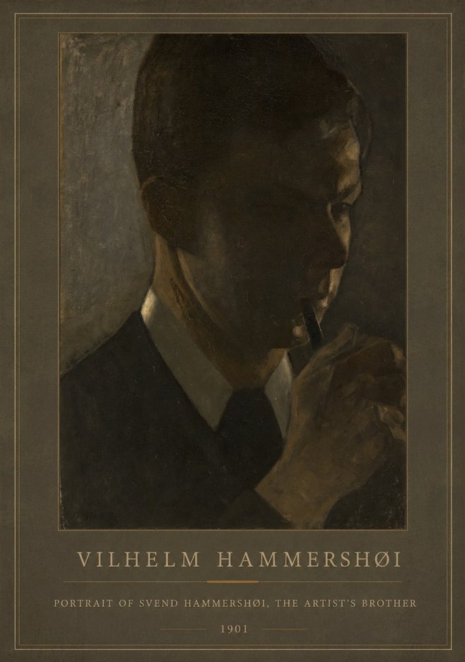 Vilhelm Hammershøi Portrait of Svend Hammershøi, the Artist's Brother No1 - Affiche