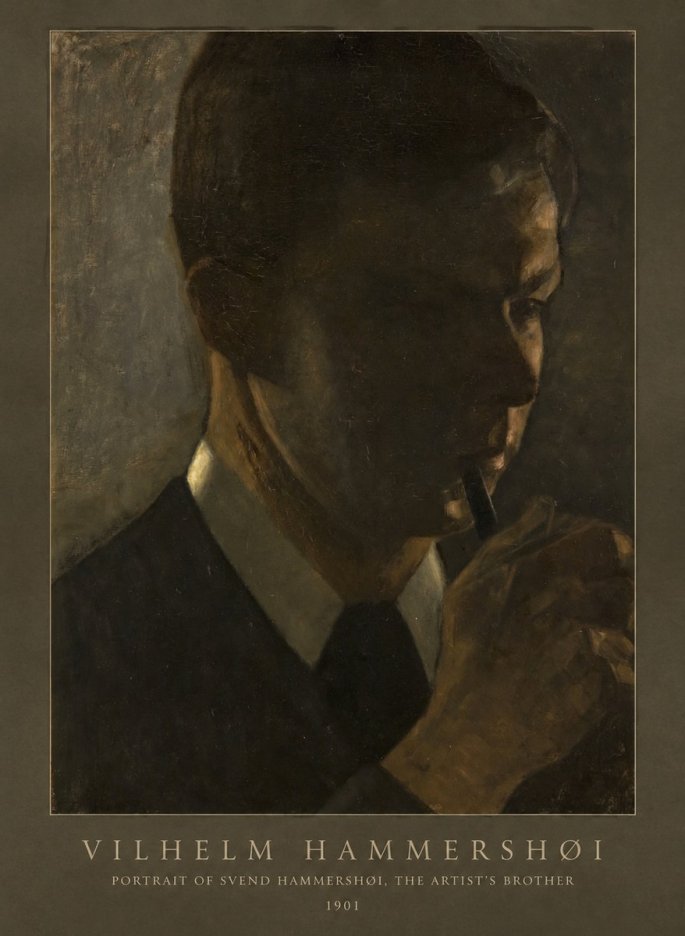 Vilhelm Hammershøi Portrait of Svend Hammershøi, the Artist's Brother No6 - Affiche
