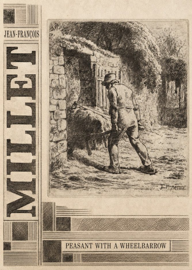 Jean-François Millet Peasant with a Wheelbarrow No5 - Affiche