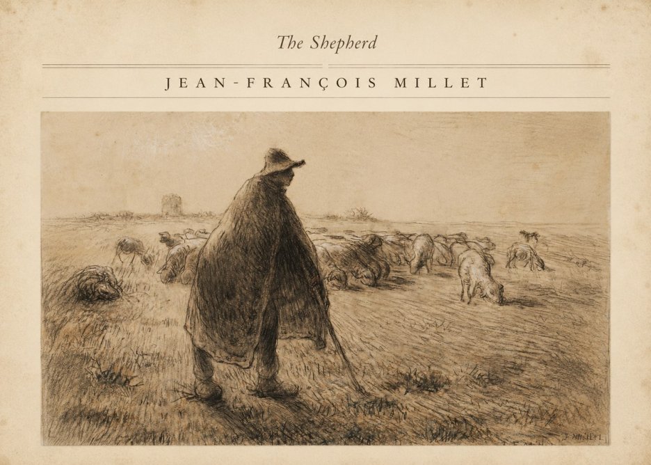 Jean-François Millet The Shepherd No4 - Affiche