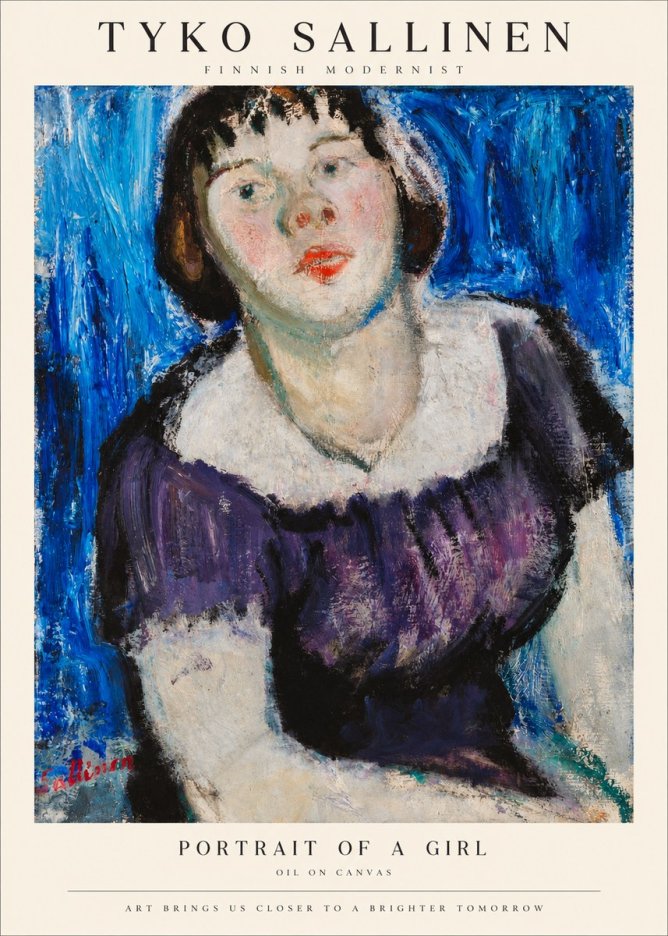 Tyko Sallinen Portrait of a Girl II No1 - Affiche