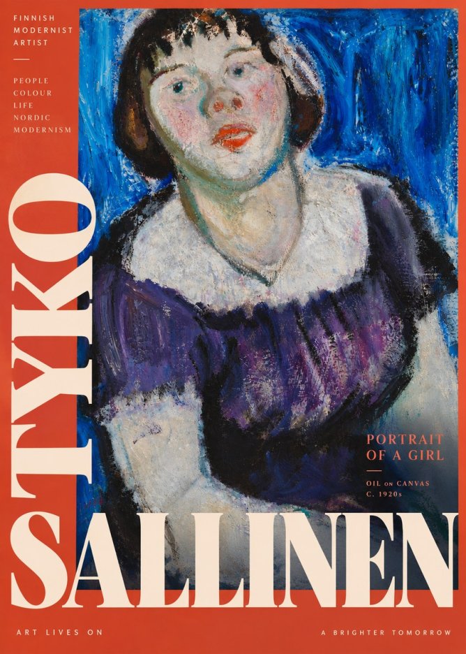 Tyko Sallinen Portrait of a Girl II No5 - Affiche