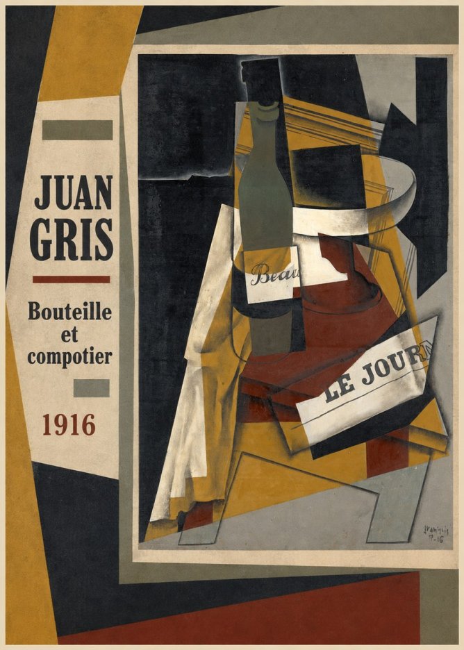 Juan Gris Bouteille Et Compotier No2 - Affiche