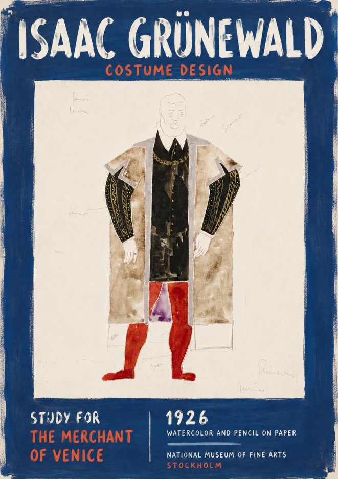 Isaac Grünewald Study for the Merchant of Venice No6 - Affiche