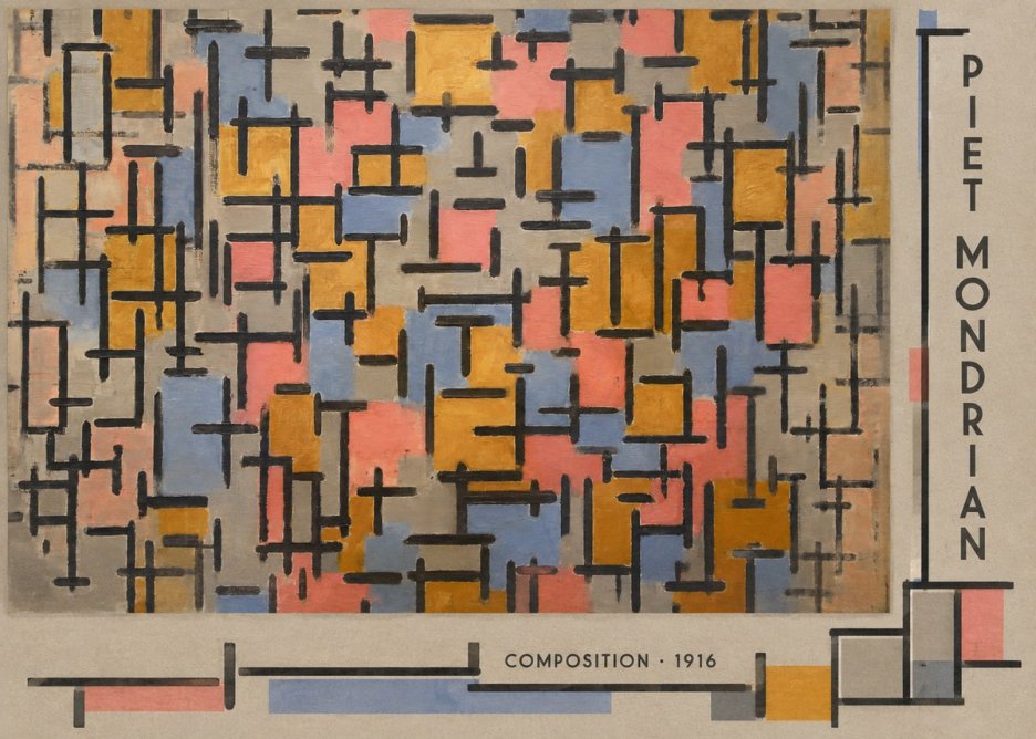 Piet Mondrian Composition No2 - Affiche