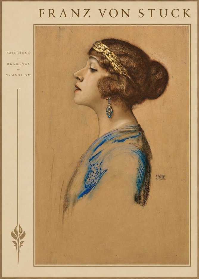 Franz von Stuck Head of a Girl No2 - Affiche