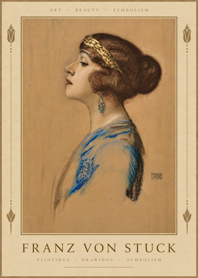 Franz von Stuck Head of a Girl No4 - Affiche