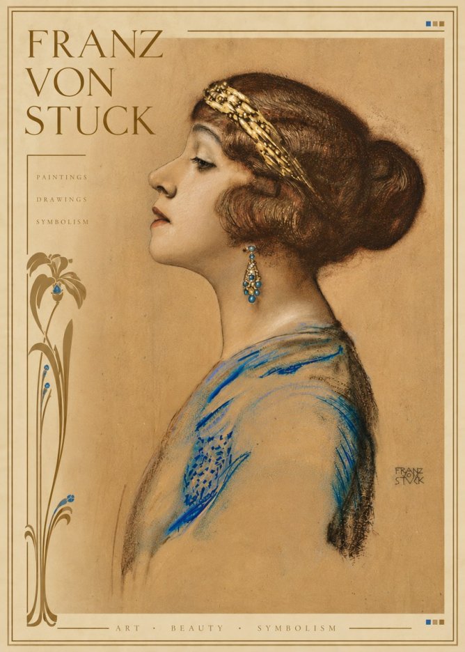 Franz von Stuck Head of a Girl No5 - Affiche