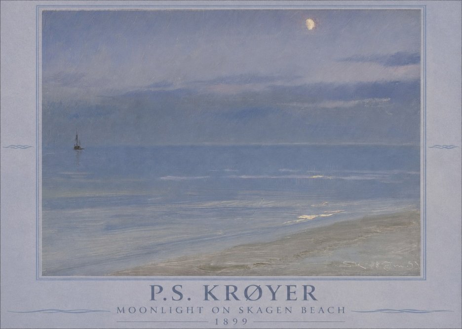 P.S. Krøyer Moonlight on Skagen Beach No1 - Affiche