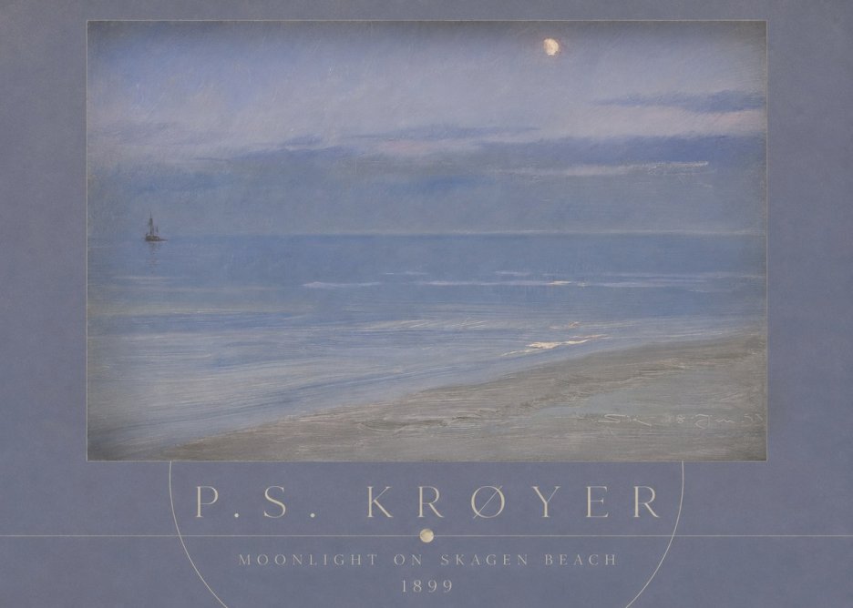 P.S. Krøyer Moonlight on Skagen Beach No3 - Affiche
